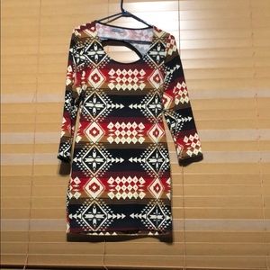 Aztec Printed Bodycon Dress
